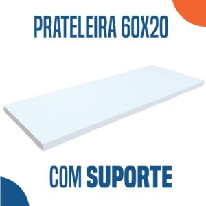 Prateleira Mdf Branca De Madeira 50×20 Com Suporte