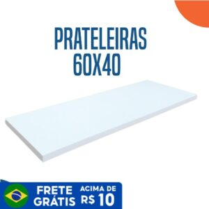 Prateleira em Mdf Branca de Parede 60×40 Madeira Com Suporte