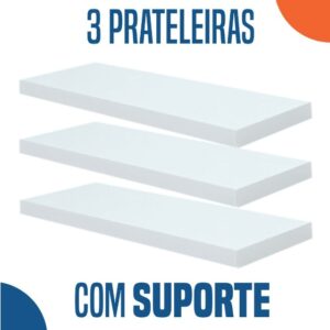 Kit 3 Prateleiras Mdf de Parede 30×10 Madeira Com Suporte